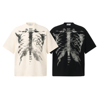 T-shirt ample à manches courtes pour homme, style rétro américain, en tissu gaufré, design amusant, mode urbaine