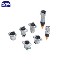 Connecteur étanche RJ45 à montage sur panneau, coudé droit, pour châssis carré, prise audio XLR, ordinateur, câble IP68