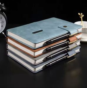 Wholesale Promotional Luxury Gifts Items Notebook Gift Set Business Office Brown Faux Leather Magnetic <b>Diary</b> <b>A5</b> Journal - Product Image 6