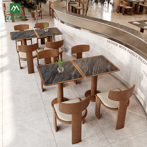 Chaises de <span class=keywords><strong>café</strong></span> sur mesure, table basse, design moderne commercial, mobilier de restaurant, tables et chaises de restaurant en bois massif - Product Image 1