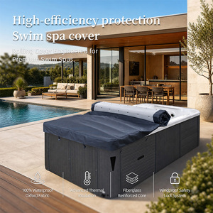Couverture de <span class=keywords><strong>spa</strong></span> Immer Modern en tissu Oxford gris foncé isolée et enroulable avec <span class=keywords><strong>protection</strong></span> UV pour piscine, <span class=keywords><strong>spa</strong></span> et bain à remous - Imperméable pour extérieur - Product Image 1