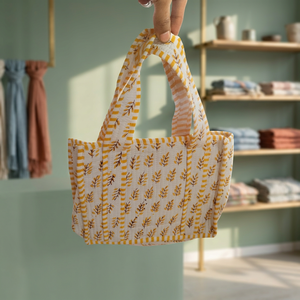 Sac fourre-tout matelassé en coton pour femme, idéal pour les voyages et le shopping estival, avec option d'impression de logo personnalisé - Product Image 4