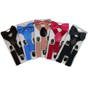 B1182 Unisex Children Kids <strong>Suspenders</strong> Metallic Adjustable Elastic Back Braces Bow Tie <strong>Suspenders</strong> - Product Image 6