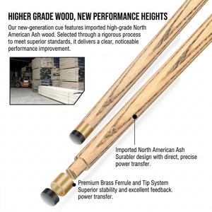 <span class=keywords><strong>Queue</strong></span> <span class=keywords><strong>de</strong></span> <span class=keywords><strong>billard</strong></span> Omin Gunman, 1 pièce et 3/4 articulées, pointe <span class=keywords><strong>de</strong></span> 10 mm, en bois <span class=keywords><strong>de</strong></span> frêne, assemblée à la main, vente en gros directe usine - Product Image 2