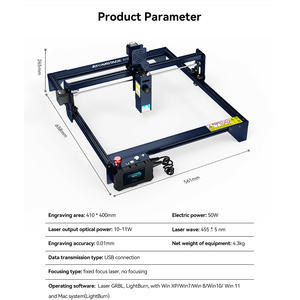 Grabadora y Cortadora Láser <span class=keywords><strong>ATOMSTACK</strong></span> A10 Pro de <span class=keywords><strong>10W</strong></span>, Área Grande de 410*400mm, Precisión de 0.01mm para Madera, Metal y Cuero, con Certificación CE - Product Image 2