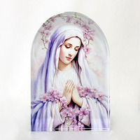 Presse-papiers en forme d'arche de saint imprimé coloré en cristal, cadeau religieux tendance de la mode en gros, cadeau de baptême MH-TF0329
