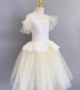 Robe de ballet longue pour enfants, costume de scène, <span class=keywords><strong>tutu</strong></span> de petit cygne pour fille, tenue de scène professionnelle pour le Lac des cygnes - Product Image 2