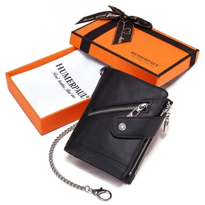 Boshiho Customized Leather Purse Short Chain Men <b>Wallet</b> Bifold Men <b>RFID</b> <b>Blocking</b> Card Holder <b>Wallet</b> - Product Image 3