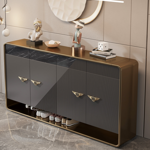 Muebles de gabinete de zapatos funcionales y elegantes hechos a mano con <span class=keywords><strong>madera</strong></span> maciza <span class=keywords><strong>MDF</strong></span> y borde de metal - Product Image 1