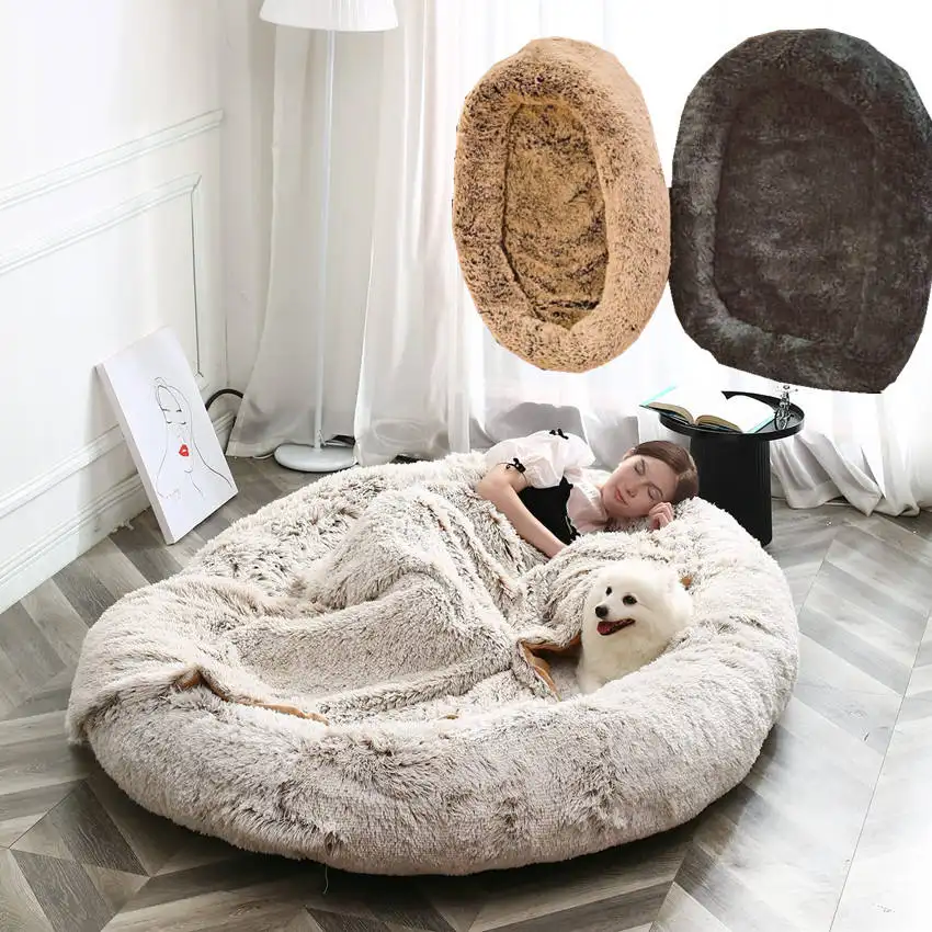 2024 New Luxury High Quality Hot Sales Washable Sleep Tight Ultra Large Giant Memory Foam Human Dog Bed