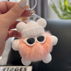 Elfe en peluche porte-clés jouet Mini mignon Cool lunettes <span class=keywords><strong>de</strong></span> soleil casquette elfe briquettes bouffée peluche poupée Anime pendentif <span class=keywords><strong>kawaii</strong></span> peluche pompon porte-clés - Product Image 1