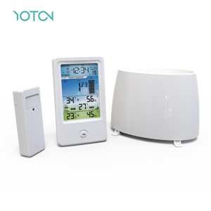 Station météo sans fil domestique professionnelle avec <span class=keywords><strong>pluviomètre</strong></span>, thermomètre, horloge, matériau ABS, OEM/ODM, écran LCD, IP65, garantie 1 an - Product Image 1