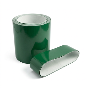 Bande transporteuse plate en PVC à motif diamant de 3,0 mm d'épaisseur, anti-usure, verte brillante, dimensions personnalisées pour la manutention logistique - Product Image 1