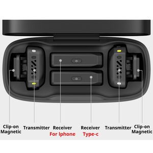 Microphone cravate dynamique sans fil OEM mini, léger, type C, 48 kHz, 24 bits, <span class=keywords><strong>son</strong></span> HiFi pour interview et enregistrement vidéo - Product Image 3