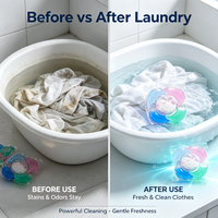 Perles de lessive OEM/ODM 10g à cinq cavités, perles parfumées, nettoyage en profondeur et billes de lessive concentrées pour un linge souple
