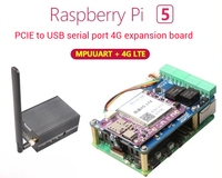 MPUUART Raspberry Pi 5 Linux PCIe Development Board dengan Port Serial USB, Papan Ekspansi 4G, RS485 Terisolasi, Tanpa Driver CAT4