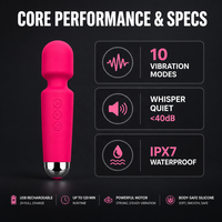 Vibrateur à logo personnalisé, 10 modes, étanche IPX7, silencieux, vibrateur manuel, masseur personnel pour emballage de vente au détail