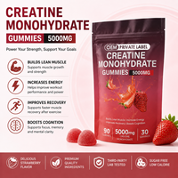 Gummies de Créatine Monohydrate 5000mg Saveur Fraise Nutrition Sportive OEM Marque Privée Soutien Entraînement Complément Alimentaire