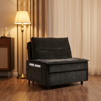 Canapé-lit pliant simple moderne pour chambre d'hôpital, avec structure en acier et étagère extensible, idéal pour salon