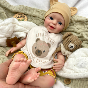 Boneka Bayi Silikon Reborn 18 inci, Mata Terbuka, Mata Berkilau, Senyum Malaikat, Properti Fotografi untuk Pemotretan & Seniman - Product Image 3