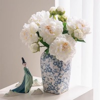 Vente en gros de fausses pivoines simples à l'aspect réel, fleurs de pivoines artificielles en soie réalistes pour la décoration de la maison