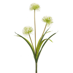 QIHAO <b>Artificial</b> Onion <b>Flower</b> 3 Heads <b>White</b> Green Plastic High Simulation Wedding Home Decor Outdoor Props - Product Image 5