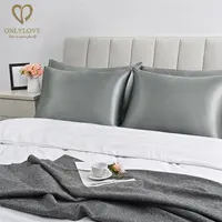 Funda de almohada de satén, cubierta de color puro 100% de poliéster tejido, oferta de Amazon
