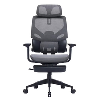 Chaise de bureau de direction au design moderne pour bureau à domicile, ergonomique, avec dossier en maille réglable en hauteur, base à cinq étoiles et mécanisme d'inclinaison