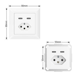 Prise murale LEISHEN Factory Suisse avec USB 250V 10A 2 USBC 5V 3.4A, interrupteur, prise de courant, prise murale française - Product Image 6