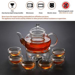 Handmade 600ml Borosilicate Glass Tea Pot Set <strong>Modern</strong> Design Eco-Friendly Drinkware Borosilicate Tea <strong>Kettle</strong> - Product Image 4