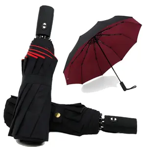 10K Double Layer Wind proof Voll automatische Regenschirme Male Women Umbrella Three Folding Commercial Large Durable Frame Sonnenschirm