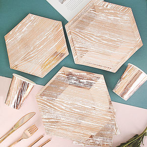 Assiettes <span class=keywords><strong>en</strong></span> papier biodégradables compostables bon marché <span class=keywords><strong>en</strong></span> <span class=keywords><strong>gros</strong></span>, assiettes jetables personnalisées pour fête d'Halloween, assiette <span class=keywords><strong>en</strong></span> papier dorée - Product Image 3