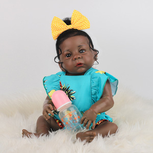 Poupée Reborn de 20 pouces, noire et brune, américaine, africaine, pour enfants, bébé, <span class=keywords><strong>bebe</strong></span>, bon cadeau, compagnons de jeu pour enfants - Product Image 3