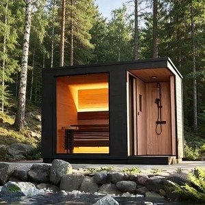 Sauna extérieur en bois de pruche, chauffage au bois 6000W, pour hôtel et usage familial - Product Image 2