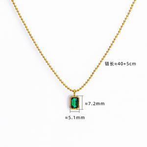 Collana in Acciaio <span class=keywords><strong>Inox</strong></span> pietra verde con 18K PVD placcato oro rettangolo ciondolo <span class=keywords><strong>Design</strong></span> femminile Gioielli Gioielli Acciaio <span class=keywords><strong>Inox</strong></span> - Product Image 4