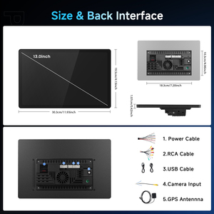 Autoradio Android Podofo 13''/11.5'' Double Din 4+64G 1080P Écran Incell CarPlay/Android Auto <span class=keywords><strong>sans</strong></span> fil GPS WiFi OEM Vente en gros - Product Image 4
