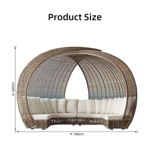 Hiện đại PE mây ngoài trời bóng sunbed sân khách sạn Hồ bơi đặt chim của Tổ Sofa giường bàn trà - Product Image 2