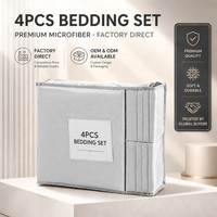 Ensemble de draps de lit en microfibre écologique de style européen, 4 pièces, série 2800, toucher doux, poche profonde, sans plis, respirant