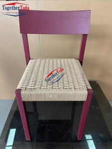 Chaise de salle à manger empilable confortable en bois de teck et caoutchouc avec dossier, pour restaurant et maison, prix fabricant abordable - Product Image 5