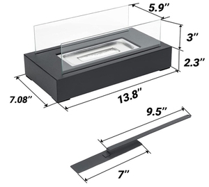 <strong>Rectangular</strong> Carbonization Stoves <strong>Outdoor</strong> Portable Firepit Indoor Tabletop <strong>Fireplace</strong> for Patio Balcony Living Room Table - Product Image 4