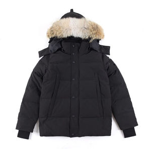 Parka Invernale da Uomo Stile Classico di Alta Qualità, Giacca Imbottita Antivento con Vera Pelliccia di Coyote, Modello Canadese - Product Image 1
