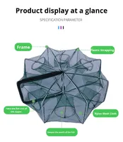 Filet de pêche polygonal pliable pour la pêche en lac pour la pêche à la traîne carpe vivaneau truite bar marlin requin perche brème d'eau salée