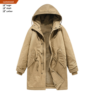 <span class=keywords><strong>Parka</strong></span> cortavientos larga <span class=keywords><strong>caqui</strong></span> Retro americana para <span class=keywords><strong>hombre</strong></span>, prendas de vestir de otoño e invierno con lona con capucha, diseño de longitud media - Product Image 3