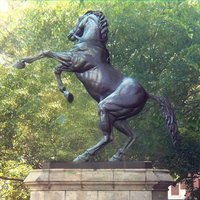 Grande sculpture de cheval en bronze grandeur nature, statue de cheval sautant pour décoration de jardin extérieur, moulage animalier personnalisé