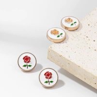 Boutons décoratifs en alliage de zinc de style chinois rétro, à la mode, en forme de rose, écologiques, pour vêtements et manteaux