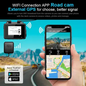 2インチミニデュアルフロントおよびリアスマートダッシュカメラ4kwifiGPSデュアルレンズカーDVR 4kダッシュカム (GPS WiFiデュアル4kダッシュカム付き)