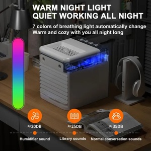 Portable <b>Mini</b> USB Charging Air Conditioner Water Mist Household Use Small Water Desktop <b>Cooler</b> Fan - Product Image 2