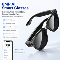 Lunettes Intelligentes 800W avec Traduction IA, Appel Wi-Fi et Bluetooth, Musique, Enregistrement Vidéo HD Fluide, Lunettes Connectées avec Caméra