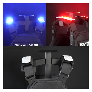 Luce Stroboscopica LED Rossa e Blu per Spalla, Alta Intensità, Riflettente Prismatica, Certificata IP65, Portatile con Clip per Sicurezza Stradale - Product Image 2