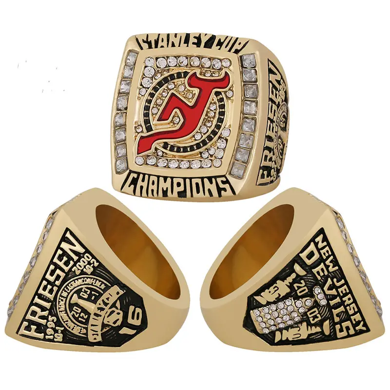 Fabricant de gros NH L 2003 New Jersey Devils Hockey Championship Ring Alliage Hommes et Femmes Anneaux